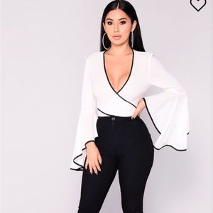 Fashionnova crop top with bell sleeves